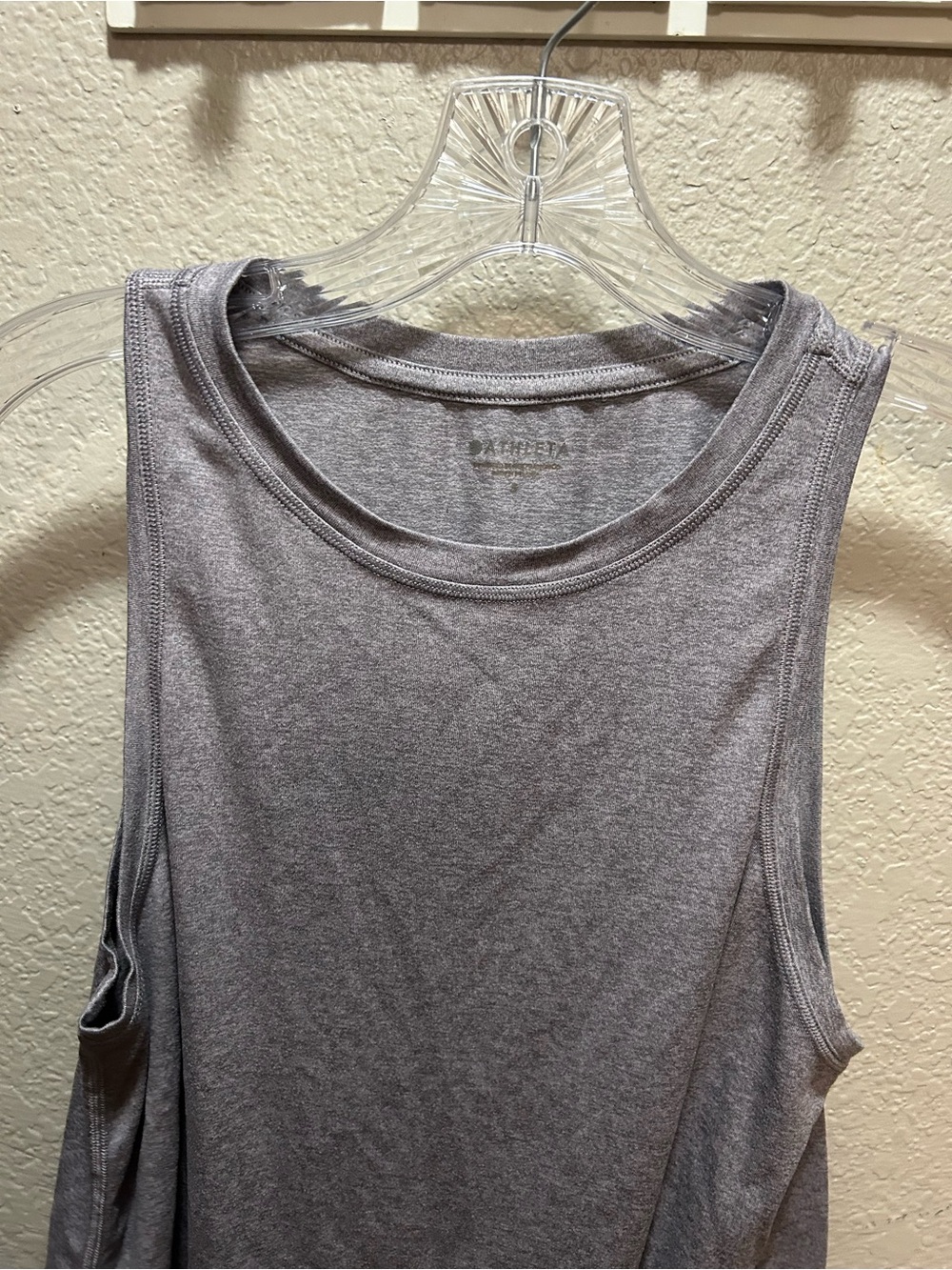 Athleta Heathered Light Gray Sleeveless Tank - Picture 3 of 5